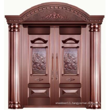 High quality luxury 100% pure copper exterior villas entry door designs